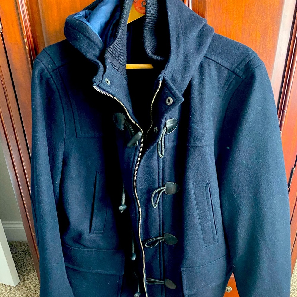 Men’s Tommy Hilfiger Heavy insulated winter dock coat, navy blue, excellent cond